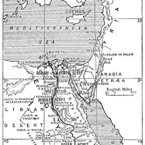 Antique map of Nile River