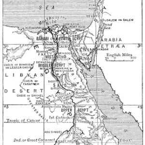 Antique map of Nile River