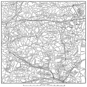 Antique Map of Salisbury Plain in Wiltshire, England - 19th Century