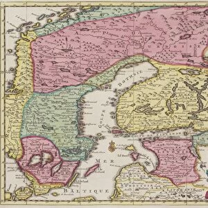 Antique map of Sweden and adjacent countries