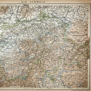 Antique Map of Switzerland