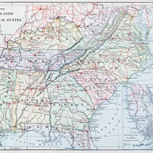 Antique map: USA - South Atlantic States