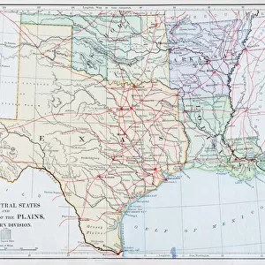 Antique map: USA - West Central States