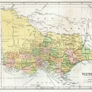 Antique Map of Victoria, Australia