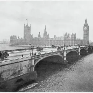 Antique photograph of the British Empire: Houses of Parliament, Westminster, London, England Antique photograph of the British Empire: Houses of Parliament, Westminster, London, England