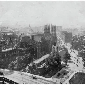 Antique photograph of the British Empire: Westminster Abbey from top of Clock Tower Antique photograph of the British Empire: Westminster Abbey from top of Clock Tower