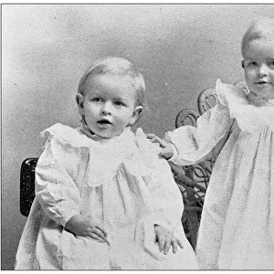 Antique photograph from Lawrence, Kansas, in 1898: Twins, Ernst and Rudolph
