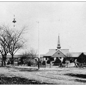 Antique photograph from Lawrence, Kansas, in 1898: Union pacific passenger depot Antique photograph from Lawrence, Kansas, in 1898: Union pacific passenger depot