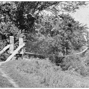 Antique photograph from Lawrence, Kansas, in 1898: Suspension bridge on the Wakarusa Antique photograph from Lawrence, Kansas, in 1898: Suspension bridge on the Wakarusa