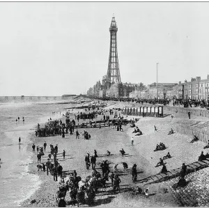 Antique photograph of seaside towns of Great Britain and Ireland: Blackpool Antique photograph of seaside towns of Great Britain and Ireland: Blackpool