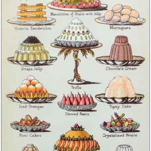 Antique Desserts Print - Engraving Illustration Antique Desserts Print - Engraving Illustration