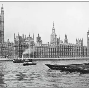 Antique travel photographs of London: House of Parliament Antique travel photographs of London: House of Parliament