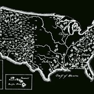 Antique USA Map