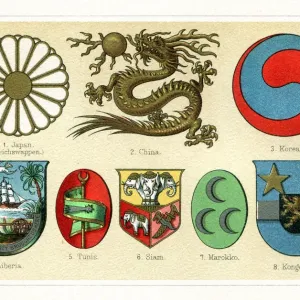 Antique vintage badges from Asia and Africa 1897 Antique vintage badges from Asia and Africa 1897