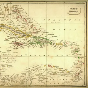 Antquie Map of The West Indies