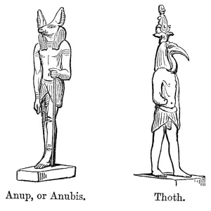 Anubis and Thoth Vintage Engraving Print (1864) Anubis and Thoth Vintage Engraving Print (1864)