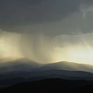 Approaching rain, Hutwisch viewpoint, Lower Austria, Austria, Europe