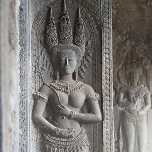 Apsara angle on the wall of Angkor wat, Siem reap, Cambodia