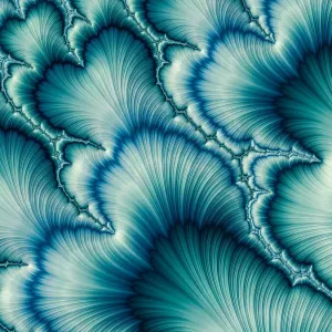 Aqua and Green Fractal Print Aqua and Green Fractal Print