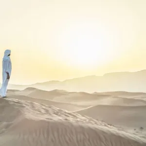 Arab Man Print in Dubai Desert Dunes Arab Man Print in Dubai Desert Dunes