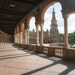 Arches & Curves Of The Plaza Espana, Seville