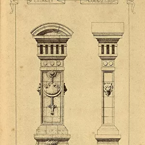 Architectural Chimney, Palais de Justice Paris, History of architecture, decoration and design, art, French, Victorian, 19th Century