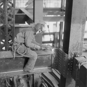 Architectural Worker Atop Skyscraper Architectural Worker Atop Skyscraper