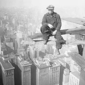 Architectural Worker on Skyscraper Beam Architectural Worker on Skyscraper Beam
