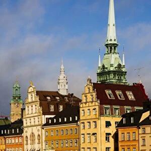 Architecture of old houses in Gamla Stan, Stockholm, Sweden