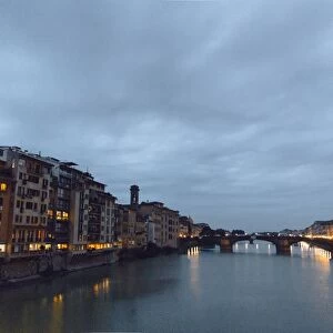 Arno River at night, Florence, Italy