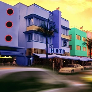 Art deco buildings in Miami Beach