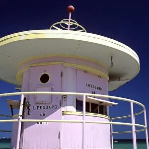 Art deco lifeguard station, Miami, South Beach, FL