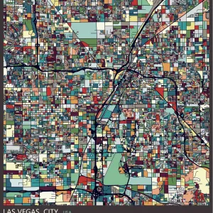 Las Vegas City Map Art Print Las Vegas City Map Art Print