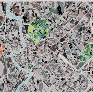 art illustration map of Roma city art illustration map of Roma city