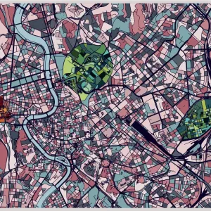 Roma City Art Print Map Illustration Roma City Art Print Map Illustration