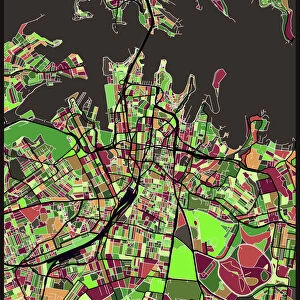 art illustration map of Sydney city