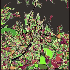Sydney City Art Print Map Sydney City Art Print Map