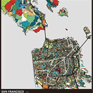 art illustration of San francisco city map