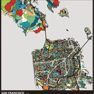 art illustration of San francisco city map art illustration of San francisco city map