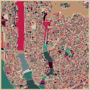 art map of New York city, Illustration background art map of New York city, Illustration background