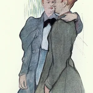 Art nouveau sketch of women, Lesbian couple, French, Victorian, Vintage illustration 19th Century Art nouveau sketch of women, Lesbian couple, French, Victorian, Vintage illustration 19th Century