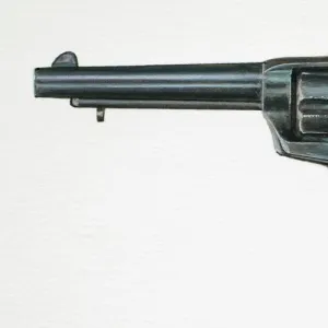 Artwork of a Colt 45 hand-gun