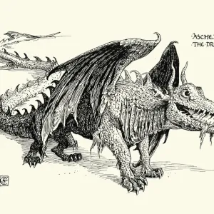 Aschemon the Dragon Vintage Engraving Print Aschemon the Dragon Vintage Engraving Print