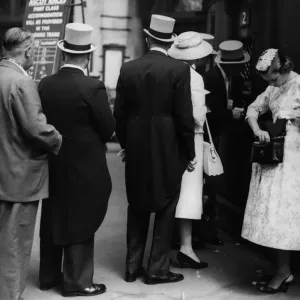 Ascot Bound Print: Waterloo Station Ticket Queue Ascot Bound Print: Waterloo Station Ticket Queue
