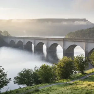 Ashopton viaduct on a September morning, Peak District, England Ashopton viaduct on a September morning, Peak District, England