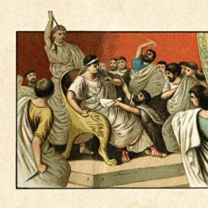 Assassination of emperor Julius Caesar in Roman Senate 44 BC
