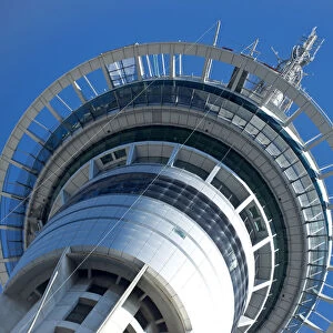 Auckland Sky Tower against a blue sky, Central Business District, Auckland, Auckland Region, New Zealand