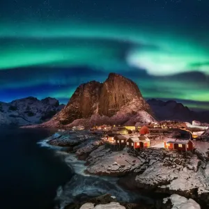 Aurora Borealis Print over Hamnoy, Norway Aurora Borealis Print over Hamnoy, Norway