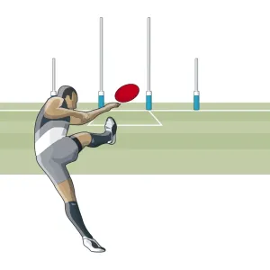 Australian Football Player Kicking Ball Print