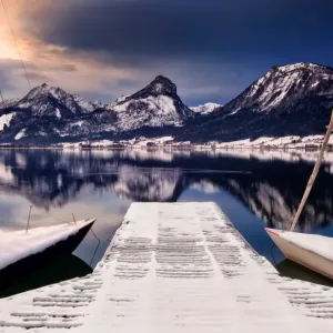 Austria Saint Wolfgang Snow-Covered Print Austria Saint Wolfgang Snow-Covered Print